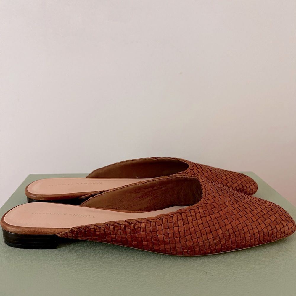 Loeffler Randall Zosia Leather Mule Woven Flats